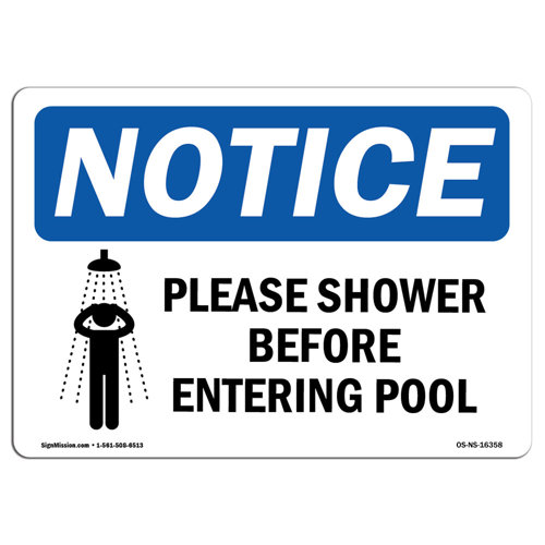 SignMission Please Shower Before Entering Pool Sign Wayfair